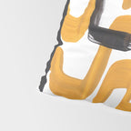 Mid Century Abstract Black & Yellow Fun Pattern 70's Mustard Ripples Lines Retro Style Pillow Sham Gallery Image 4