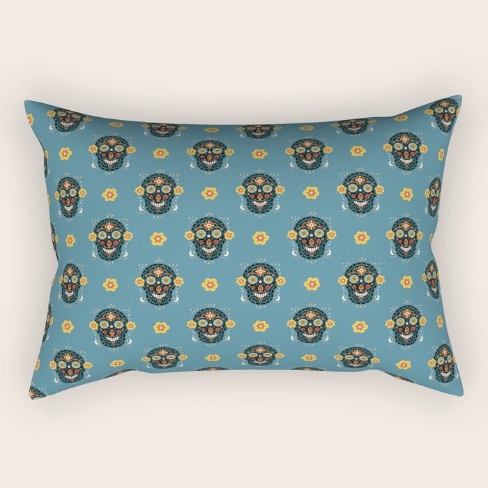 Happy Haunting | Day of Dead Skull Rectangular Pillow Gallery Image 1