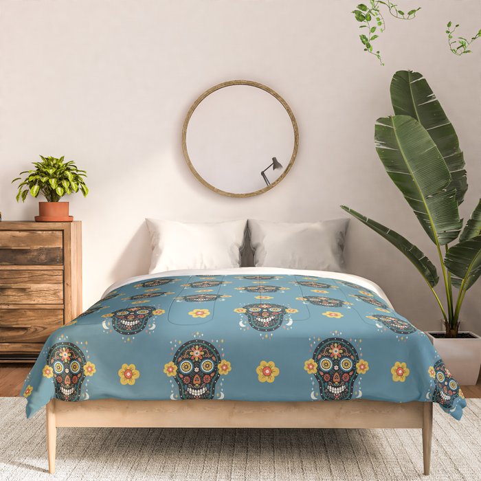 Happy Haunting | Day of Dead Skull Comforter Gallery Image 3