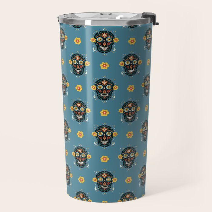 Happy Haunting | Day of Dead Skull Travel Mug Gallery Image 2
