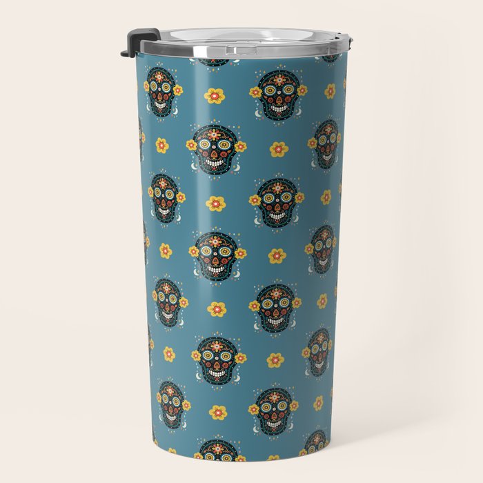 Happy Haunting | Day of Dead Skull Travel Mug Gallery Image 3