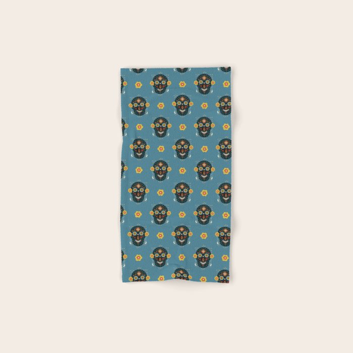 Happy Haunting | Day of Dead Skull Bath Towel Gallery Image 1