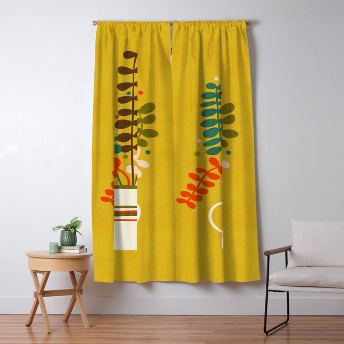 Potted Leaves Window Curtain Gallery Image 1