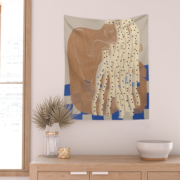 MOOD WOMAN Portrait  Wall Tapestry Gallery Image 2