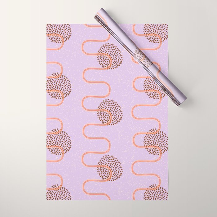 Abstract Fields in Lavender & Brown Wrapping Paper Gallery Image 1