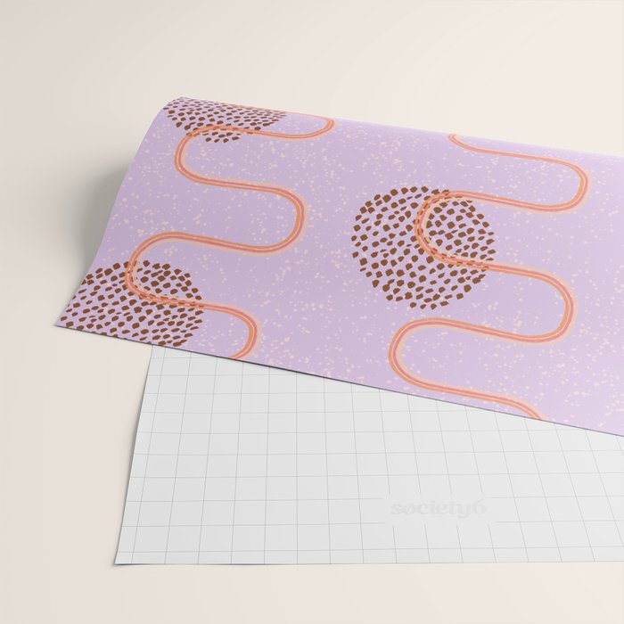 Abstract Fields in Lavender & Brown Wrapping Paper Gallery Image 2