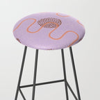 Abstract Fields in Lavender & Brown Stool Gallery Image 2