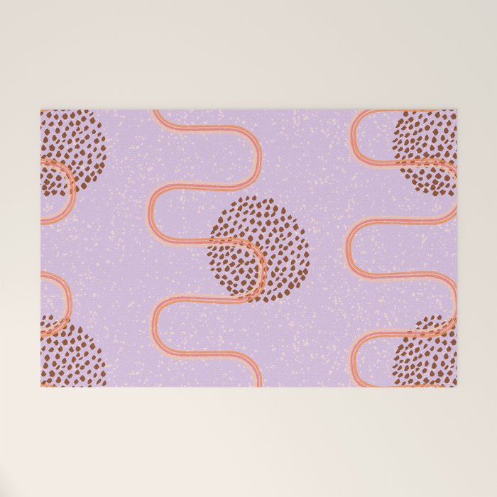 Abstract Fields in Lavender & Brown Welcome Mat Gallery Image 1