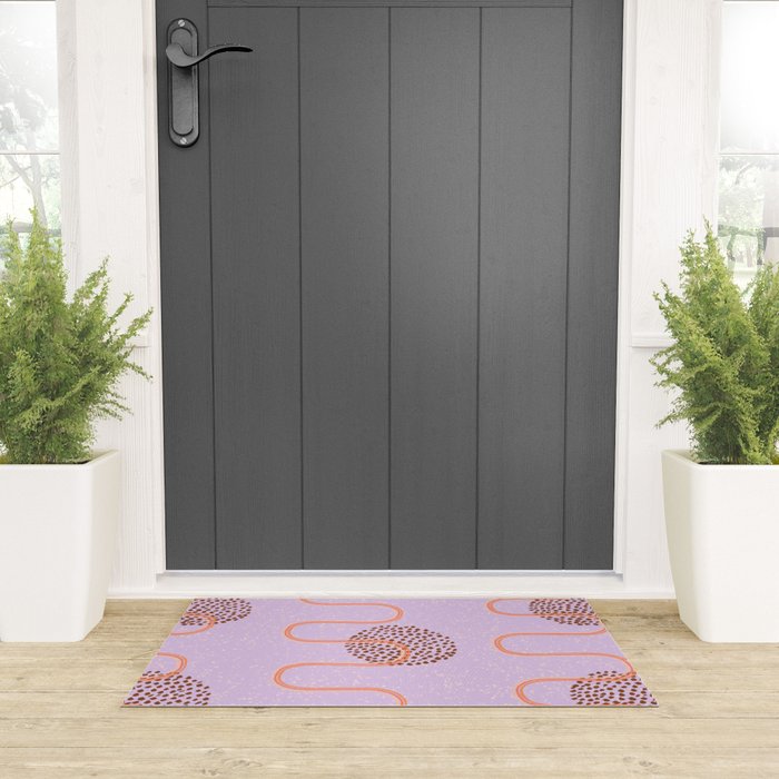 Abstract Fields in Lavender & Brown Welcome Mat Gallery Image 3