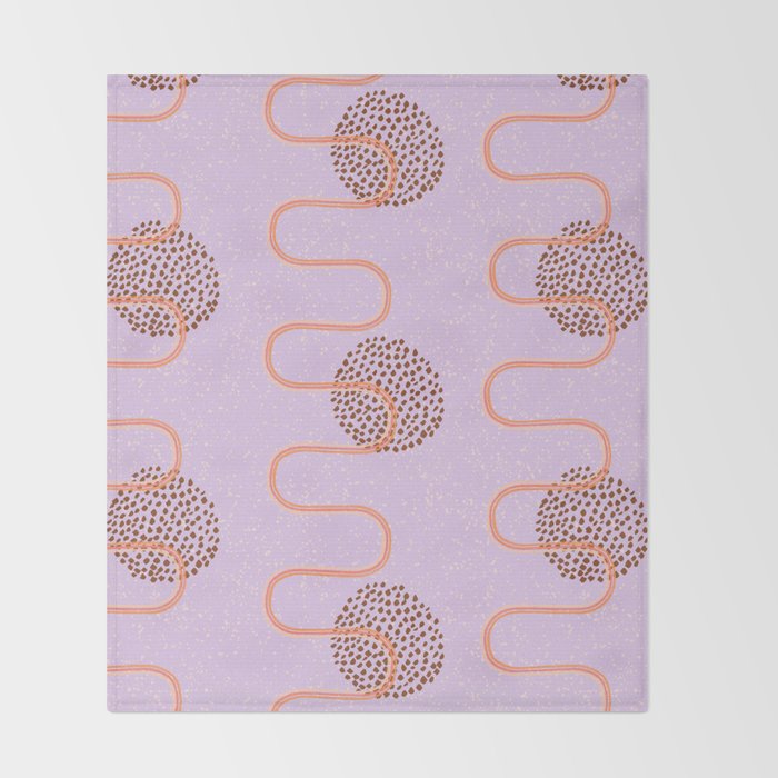 Abstract Fields in Lavender & Brown Throw Blanket Gallery Image 2