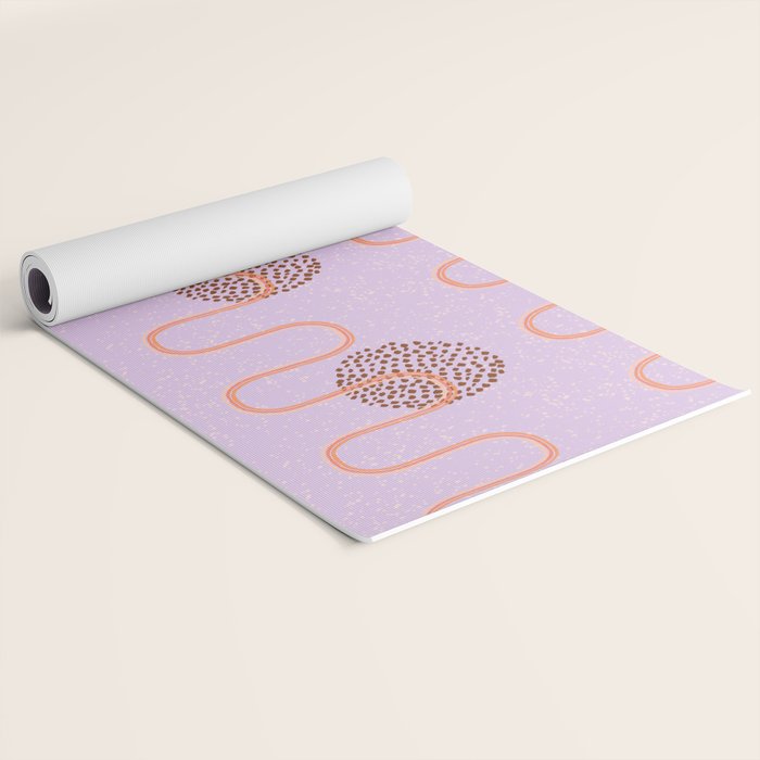 Abstract Fields in Lavender & Brown Yoga Mat Gallery Image 2