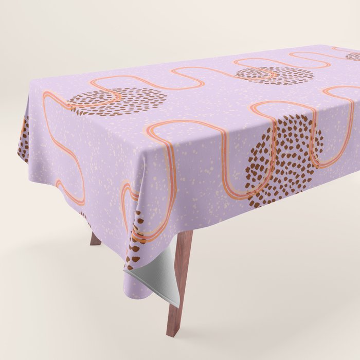 Abstract Fields in Lavender & Brown Tablecloth Gallery Image 1
