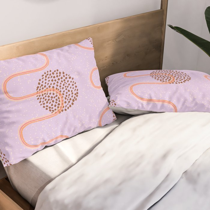 Abstract Fields in Lavender & Brown Pillow Sham Gallery Image 2