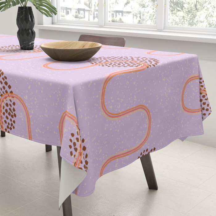 Abstract Fields in Lavender & Brown Tablecloth Gallery Image 3