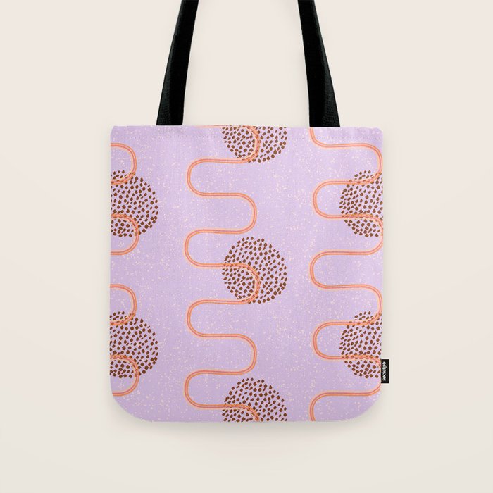 Abstract Fields in Lavender & Brown Tote Bag Gallery Image 1