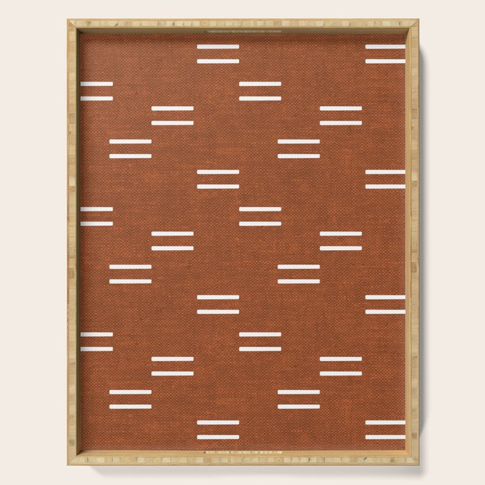 double dash - burnt orange Serving Tray Gallery Image 1