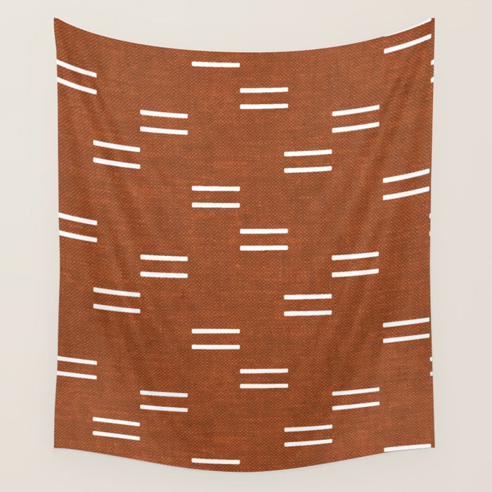 double dash - burnt orange Wall Tapestry Gallery Image 4