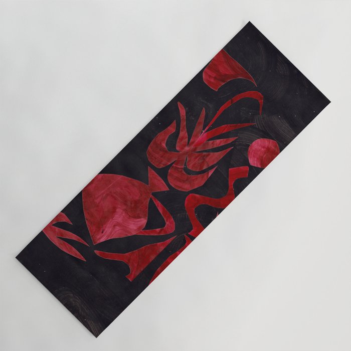 Crimson Dream In Black Yoga Mat Gallery Image 1