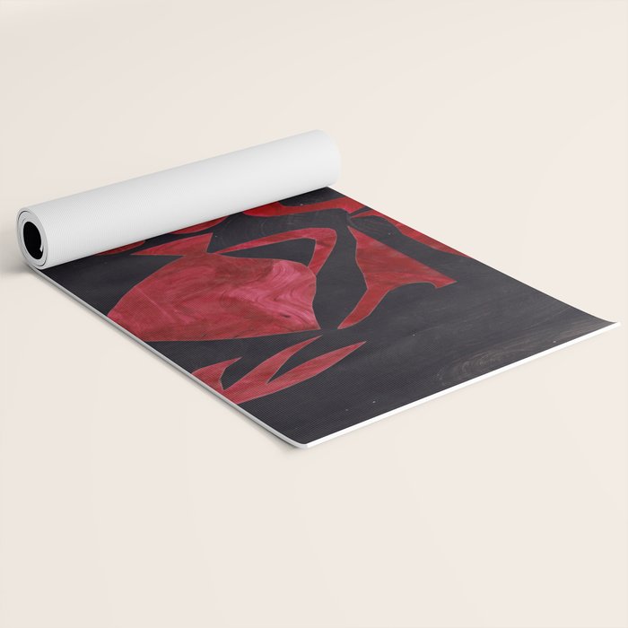 Crimson Dream In Black Yoga Mat Gallery Image 2