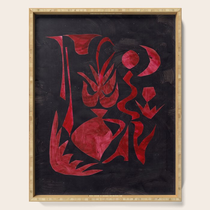 Crimson Dream In Black Serving Tray Gallery Image 1