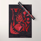Crimson Dream In Black Wrapping Paper Gallery Image 1