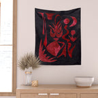 Crimson Dream In Black Wall Tapestry Gallery Image 2
