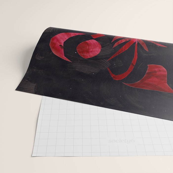 Crimson Dream In Black Wrapping Paper Gallery Image 2