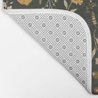 Spring Garden Flower Collection - Charcoal Black Bath Mat Gallery Image 2