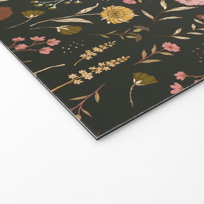 Spring Garden Flower Collection - Charcoal Black Welcome Mat Gallery Image 2