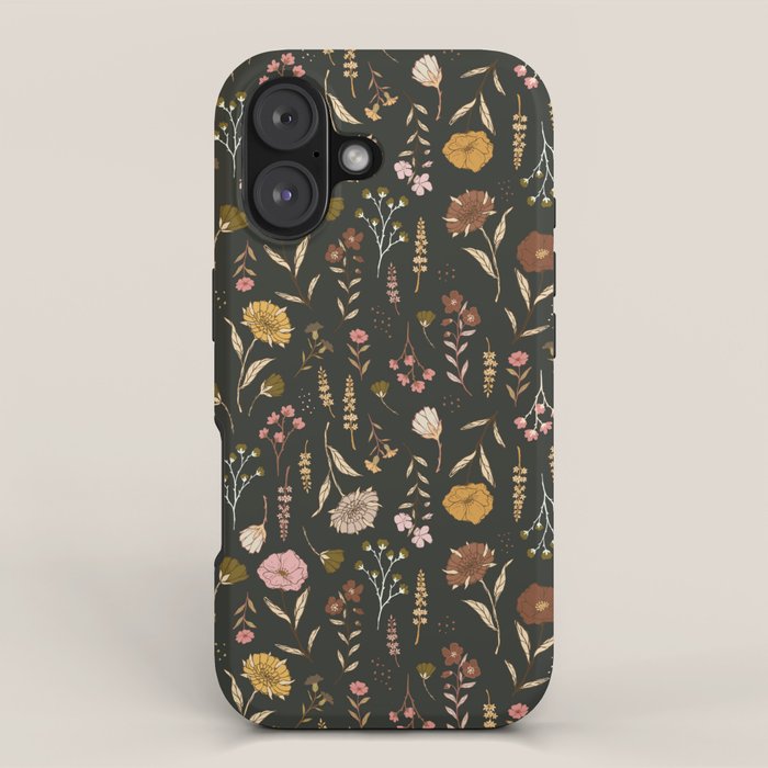 Spring Garden Flower Collection - Charcoal Black iPhone Case Gallery Image 1