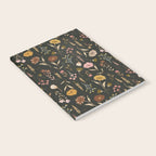 Spring Garden Flower Collection - Charcoal Black Notebook Gallery Image 2