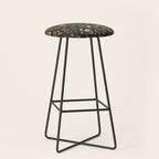 Spring Garden Flower Collection - Charcoal Black Stool Gallery Image 1