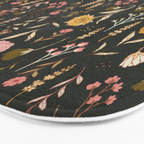 Spring Garden Flower Collection - Charcoal Black Bath Mat Gallery Image 3