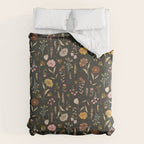 Spring Garden Flower Collection - Charcoal Black Comforter Gallery Image 6