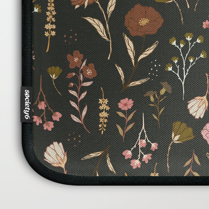Spring Garden Flower Collection - Charcoal Black Laptop Sleeve Gallery Image 3