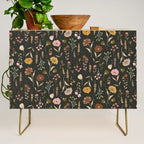 Spring Garden Flower Collection - Charcoal Black Credenza Gallery Image 1