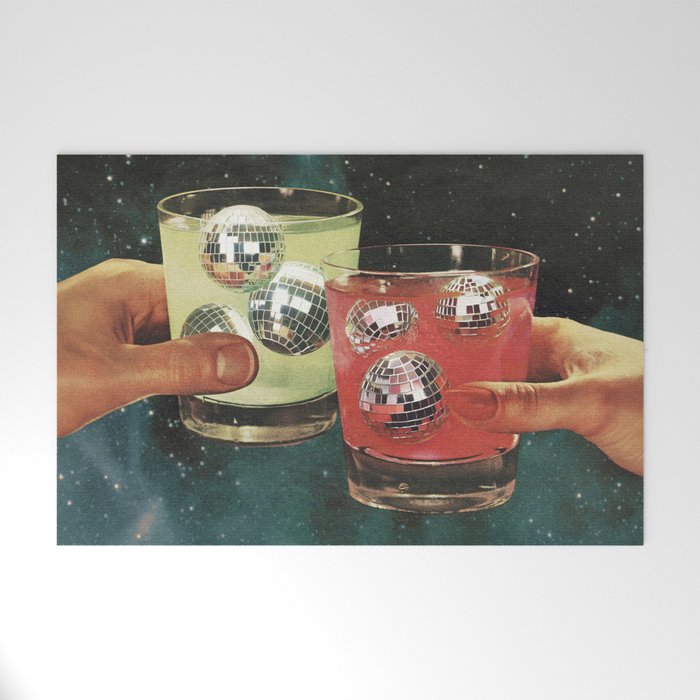 Cosmic Cheers - Disco Ball Margarita Welcome Mat Gallery Image 1