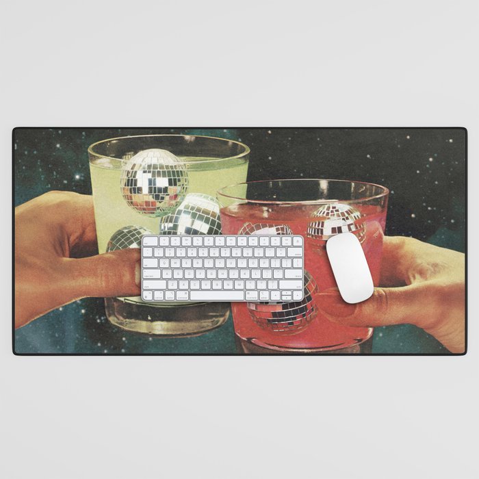 Cosmic Cheers - Disco Ball Margarita Desk Mat Gallery Image 1