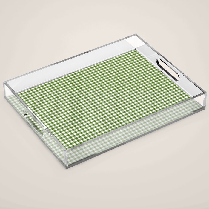 green gingham Acrylic Tray Gallery Image 1