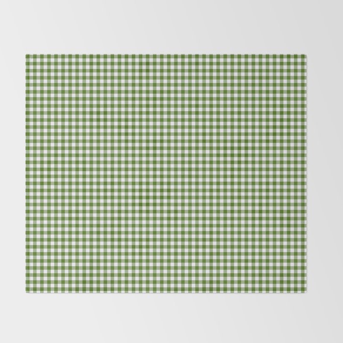 green gingham Throw Blanket Gallery Image 2