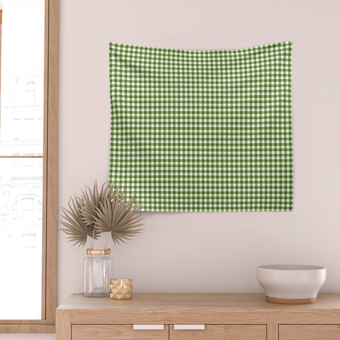 green gingham Wall Tapestry Gallery Image 2