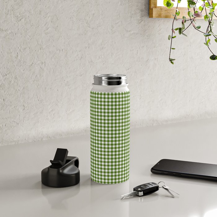 green gingham Water Bottle Gallery Image 4