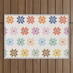 Elegant Pastel Festive Stars Pattern Outdoor Rug Gallery Image 1