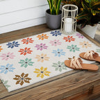 Elegant Pastel Festive Stars Pattern Outdoor Rug Gallery Image 2