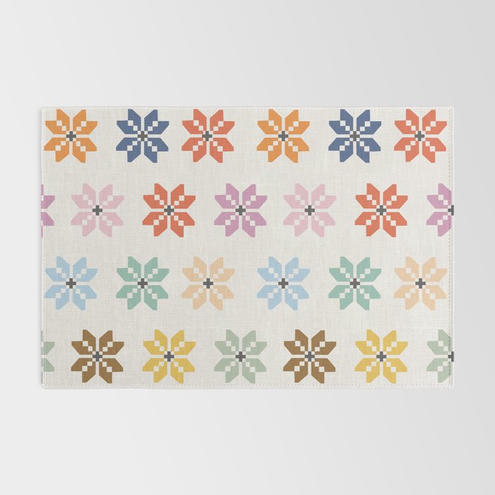 Elegant Pastel Festive Stars Pattern Rug Gallery Image 2