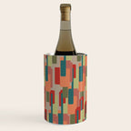 Mid-Century Modern Pierre Pattern in Midcentury Mod Teal, Olive, Peach, Sage, Red, and Taupe Wine Chiller Gallery Image 2