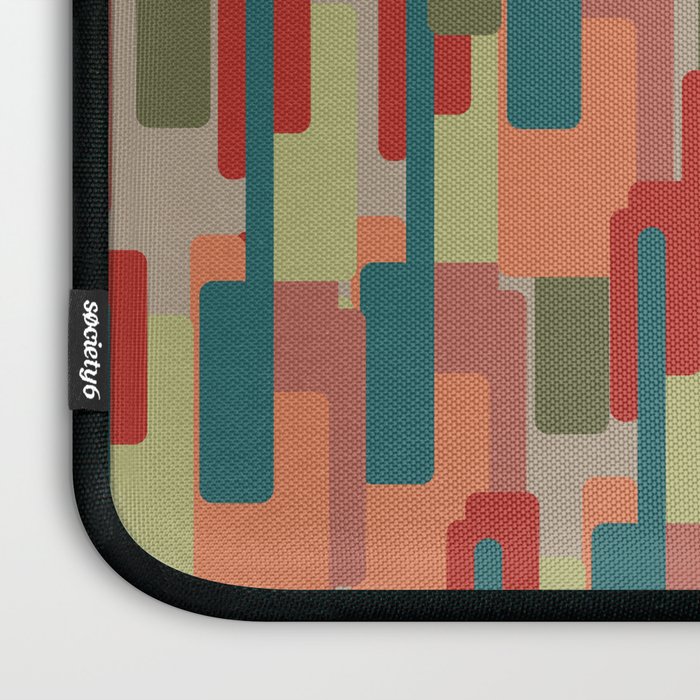 Mid-Century Modern Pierre Pattern in Midcentury Mod Teal, Olive, Peach, Sage, Red, and Taupe Laptop Sleeve Gallery Image 3