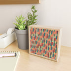 Mid-Century Modern Pierre Pattern in Midcentury Mod Teal, Olive, Peach, Sage, Red, and Taupe Mini Art Print Gallery Image 2