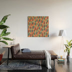 Mid-Century Modern Pierre Pattern in Midcentury Mod Teal, Olive, Peach, Sage, Red, and Taupe Wood Wall Art Gallery Image 2