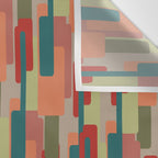 Mid-Century Modern Pierre Pattern in Midcentury Mod Teal, Olive, Peach, Sage, Red, and Taupe Wall Tapestry Gallery Image 3